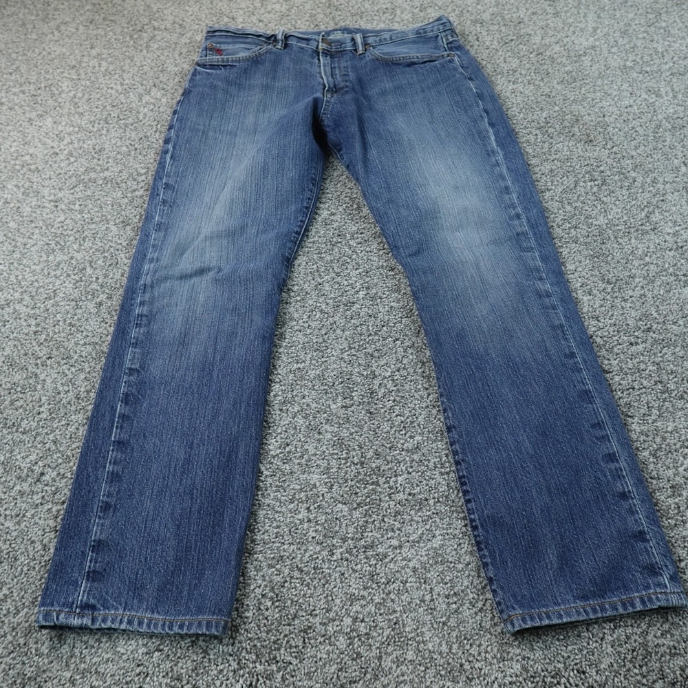 Polo Ralph Lauren Jeans Mens 35X32 Dark Blue Denim Pants Varick Slim Straight